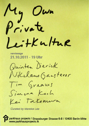 MY OWN PRIVATE LEITKULTUR, Parkhaus Projects